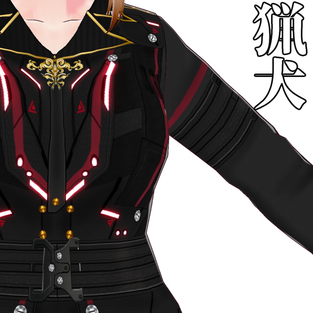 【旧作無料!】VRoid用 5色展開 サイバーミリタリーコート 猟犬 - Cyber Military Coat "Fox Hound"