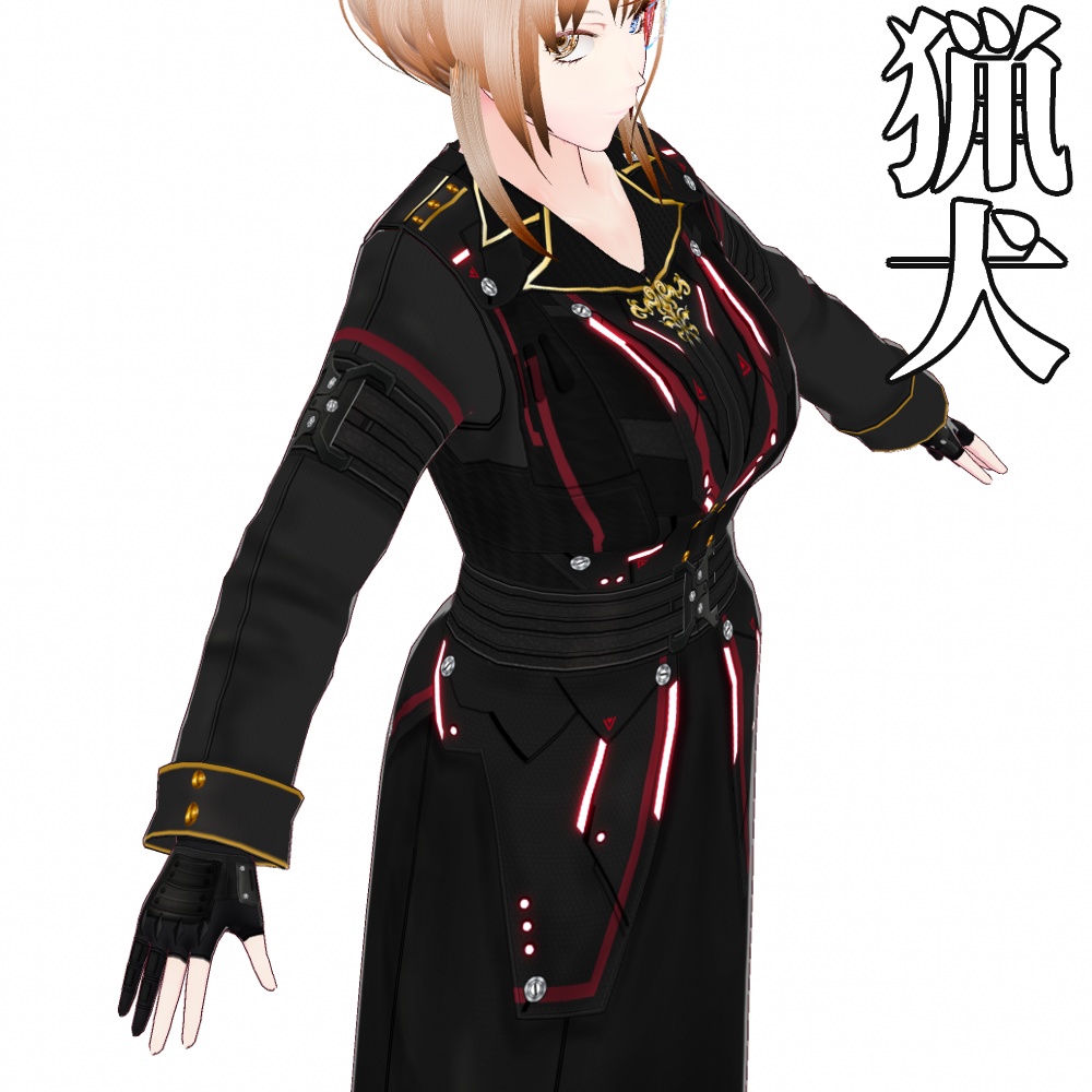 【旧作無料!】VRoid用 5色展開 サイバーミリタリーコート 猟犬 - Cyber Military Coat "Fox Hound"