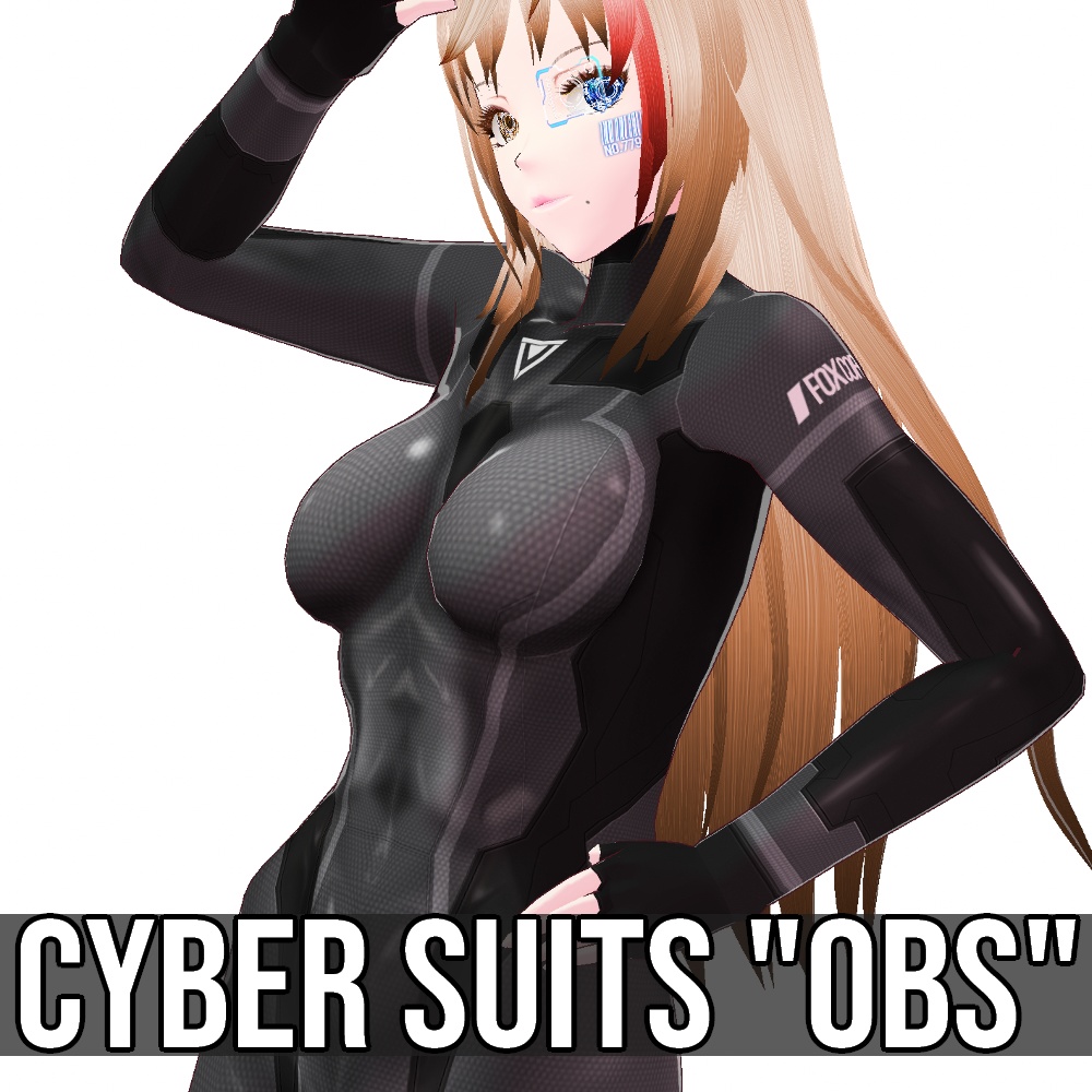 VRoid用 3色展開 サイバースーツ "OBS" - Cyber Suits "OBS"