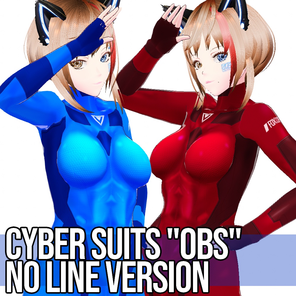 VRoid用 3色展開 サイバースーツ "OBS" No Line Version - Cyber Suits "OBS" No Line Version