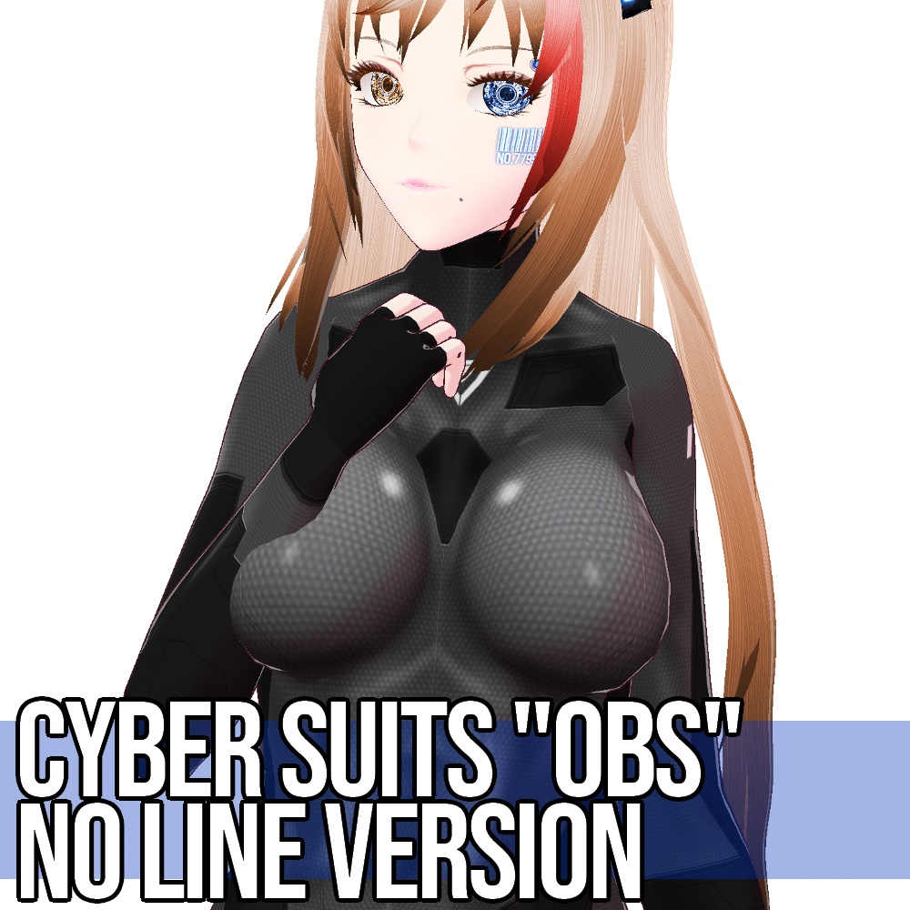 VRoid用 3色展開 サイバースーツ "OBS" No Line Version - Cyber Suits "OBS" No Line Version