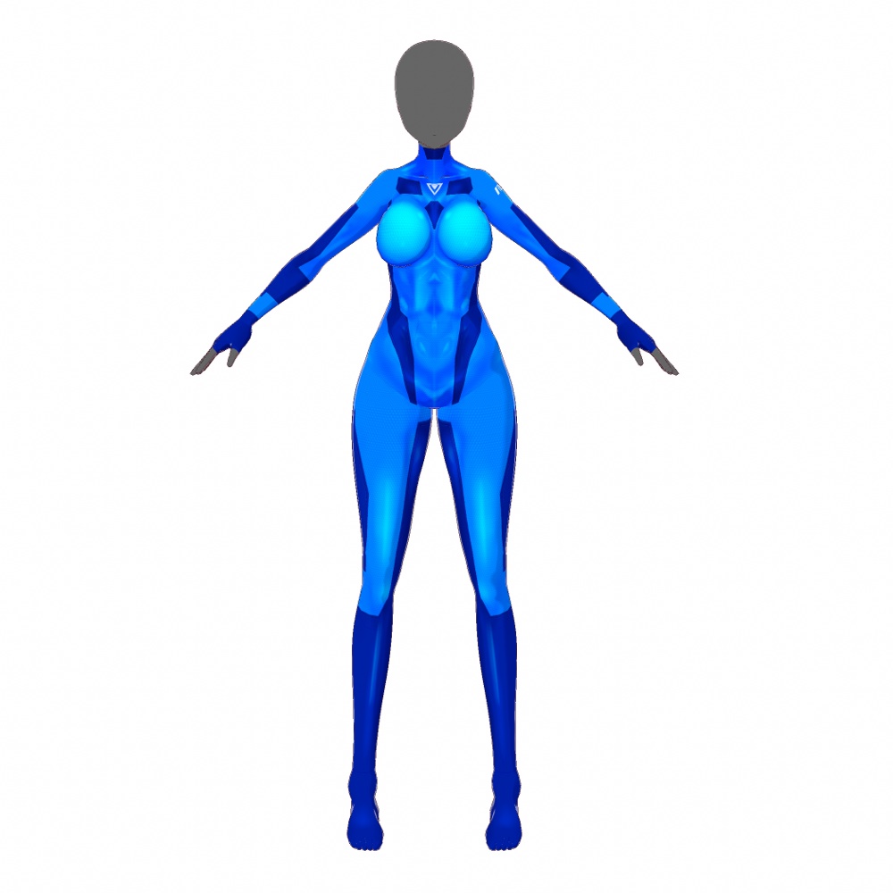 VRoid用 3色展開 サイバースーツ "OBS" No Line Version - Cyber Suits "OBS" No Line Version