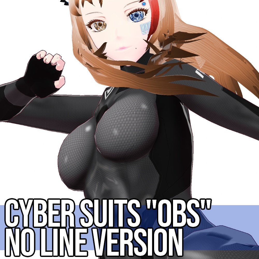 VRoid用 3色展開 サイバースーツ "OBS" No Line Version - Cyber Suits "OBS" No Line Version