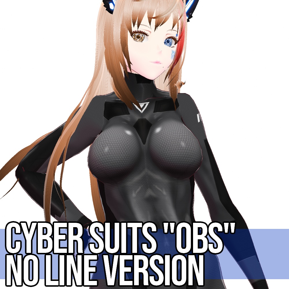 VRoid用 3色展開 サイバースーツ "OBS" No Line Version - Cyber Suits "OBS" No Line Version