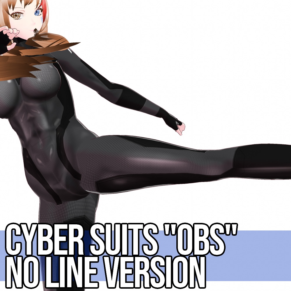 VRoid用 3色展開 サイバースーツ "OBS" No Line Version - Cyber Suits "OBS" No Line Version