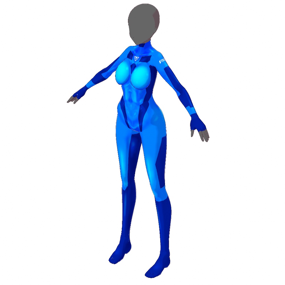 VRoid用 3色展開 サイバースーツ "OBS" No Line Version - Cyber Suits "OBS" No Line Version