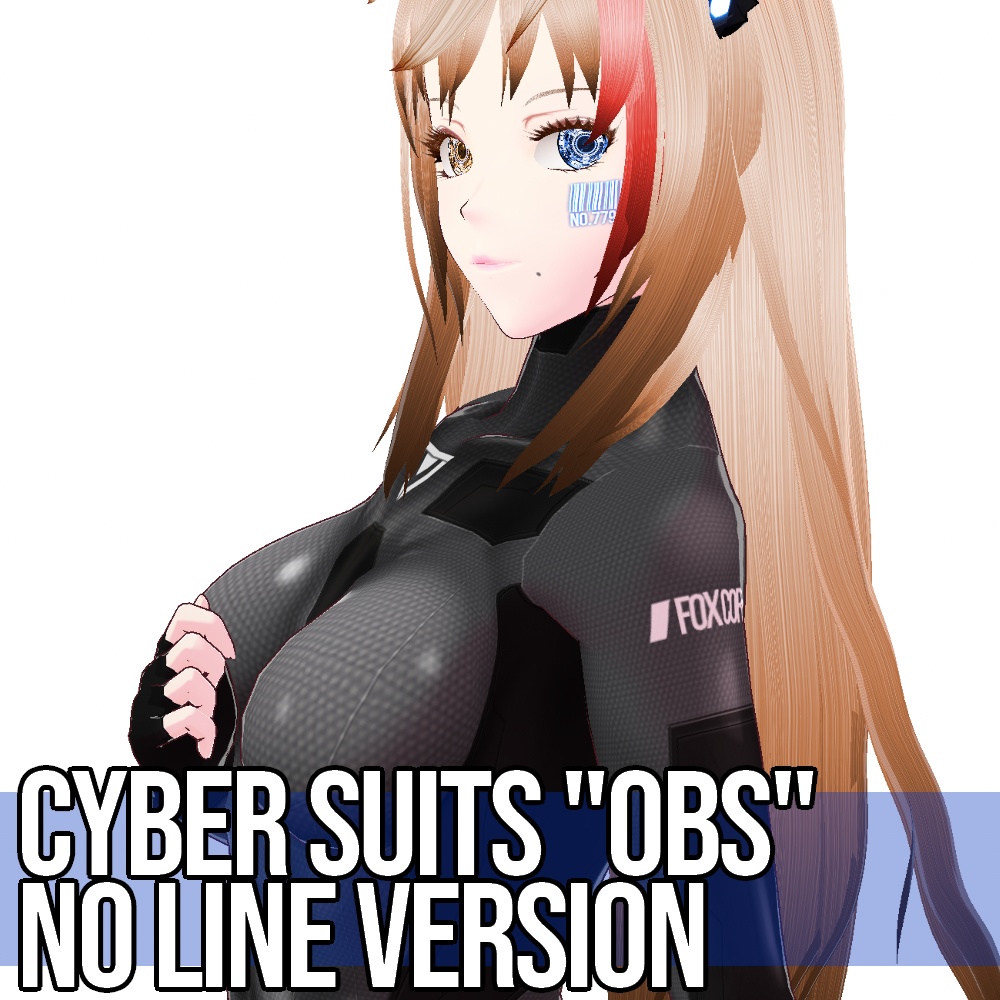 VRoid用 3色展開 サイバースーツ "OBS" No Line Version - Cyber Suits "OBS" No Line Version