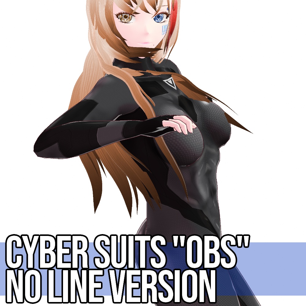 VRoid用 3色展開 サイバースーツ "OBS" No Line Version - Cyber Suits "OBS" No Line Version