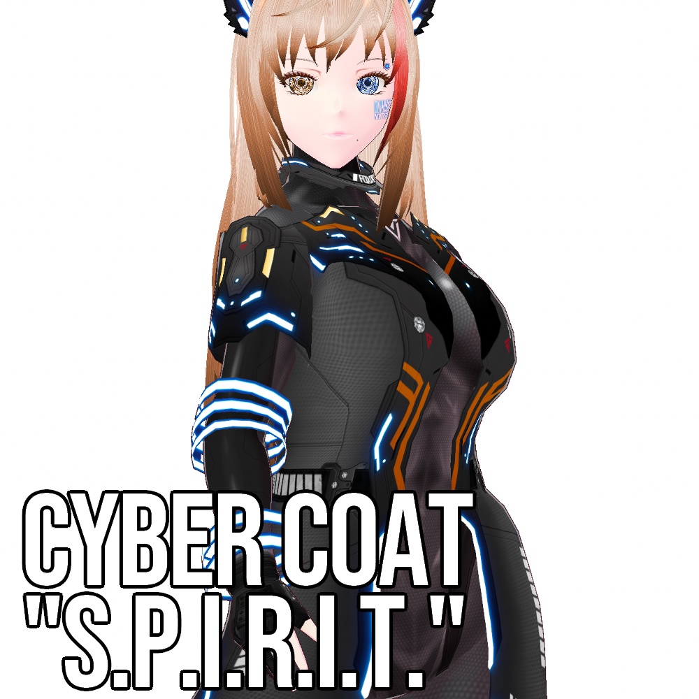 【旧作無料!】VRoid用 5色展開 サイバーコート 亡霊 - Cyber Coat "S.P.I.R.I.T."
