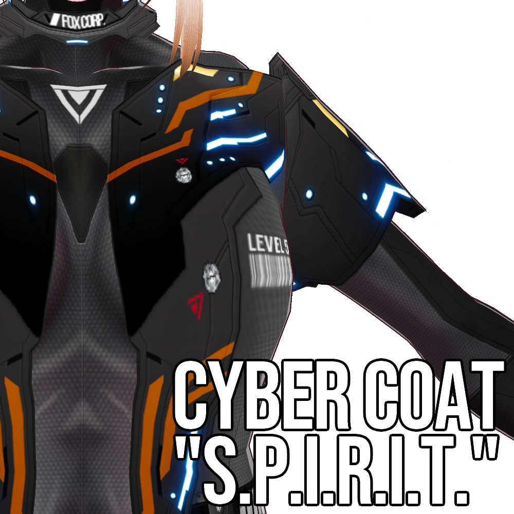 【旧作無料!】VRoid用 5色展開 サイバーコート 亡霊 - Cyber Coat "S.P.I.R.I.T."