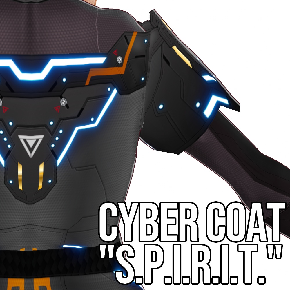【旧作無料!】VRoid用 5色展開 サイバーコート 亡霊 - Cyber Coat "S.P.I.R.I.T."