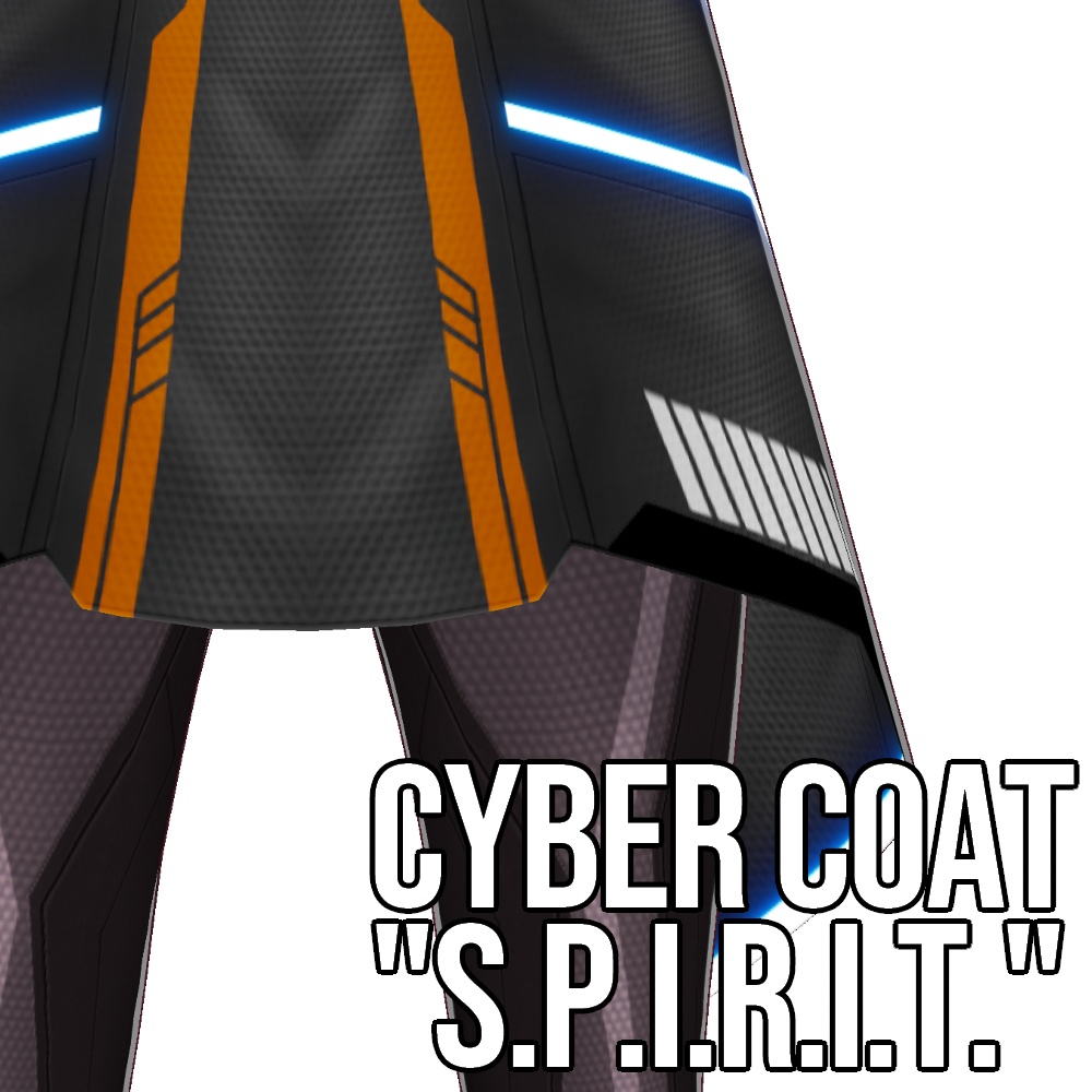 【旧作無料!】VRoid用 5色展開 サイバーコート 亡霊 - Cyber Coat "S.P.I.R.I.T."