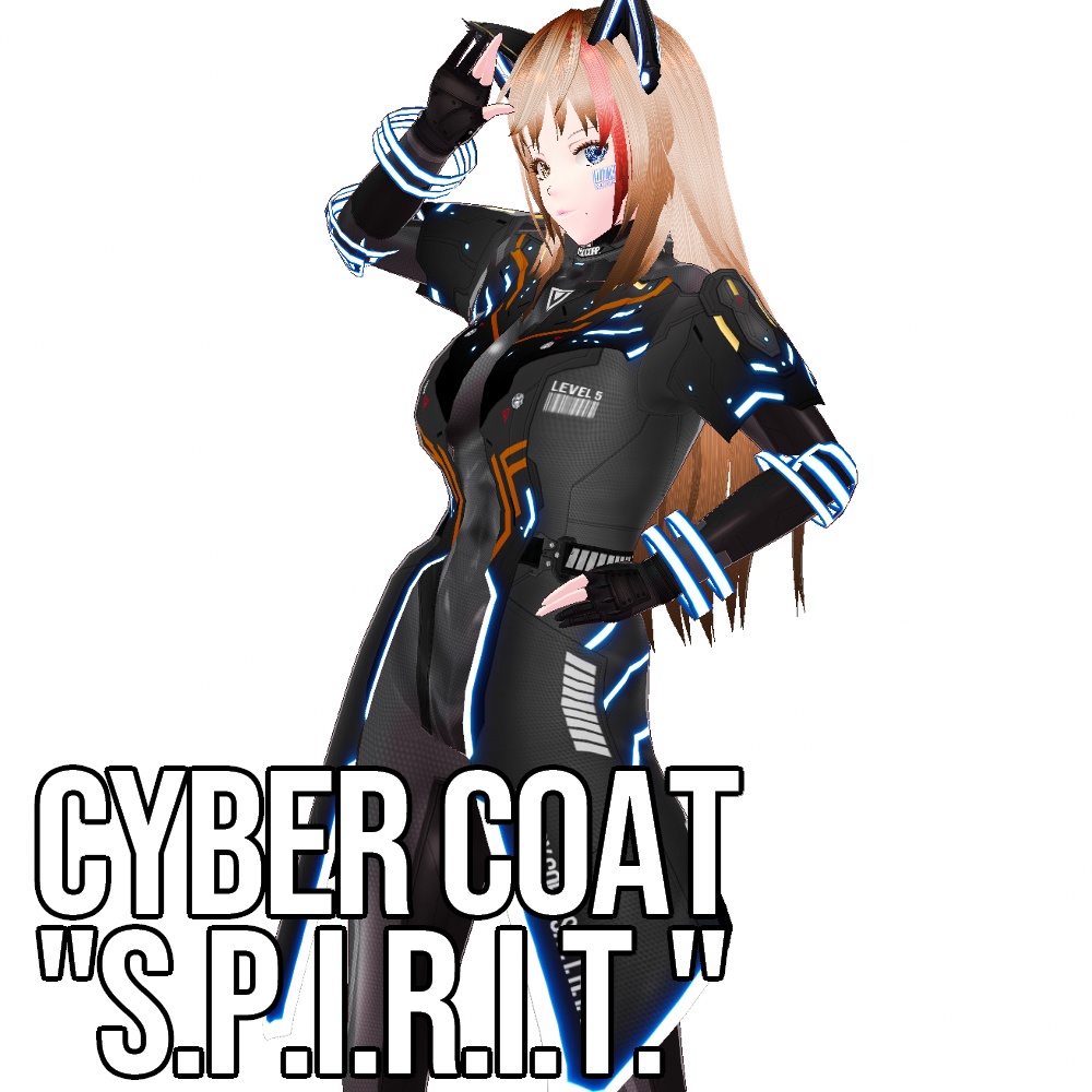 【旧作無料!】VRoid用 5色展開 サイバーコート 亡霊 - Cyber Coat "S.P.I.R.I.T."