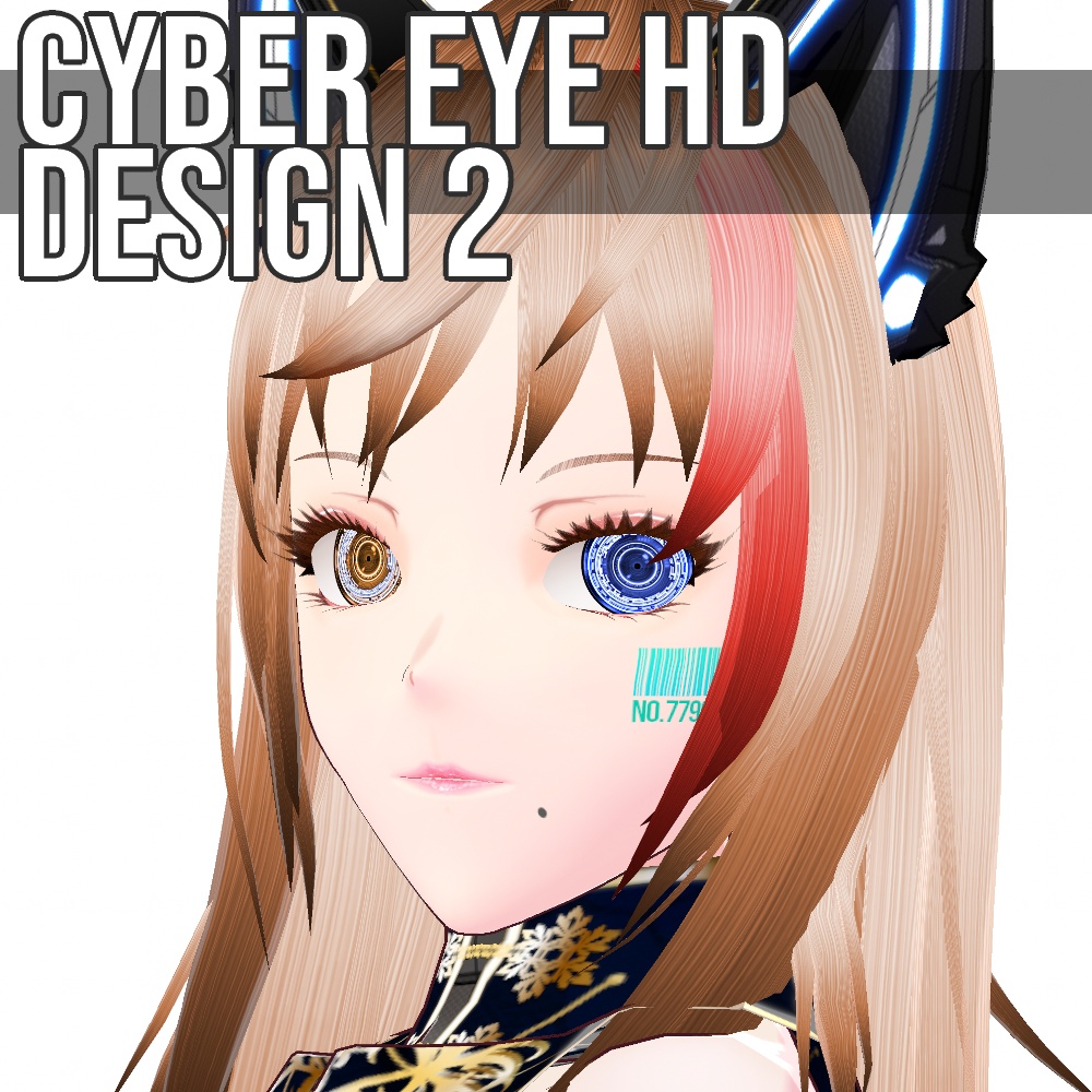 VRoid/VRC 色調変更可能 サイバーアイ HD デザイン2 - Cyber Eye HD Design2