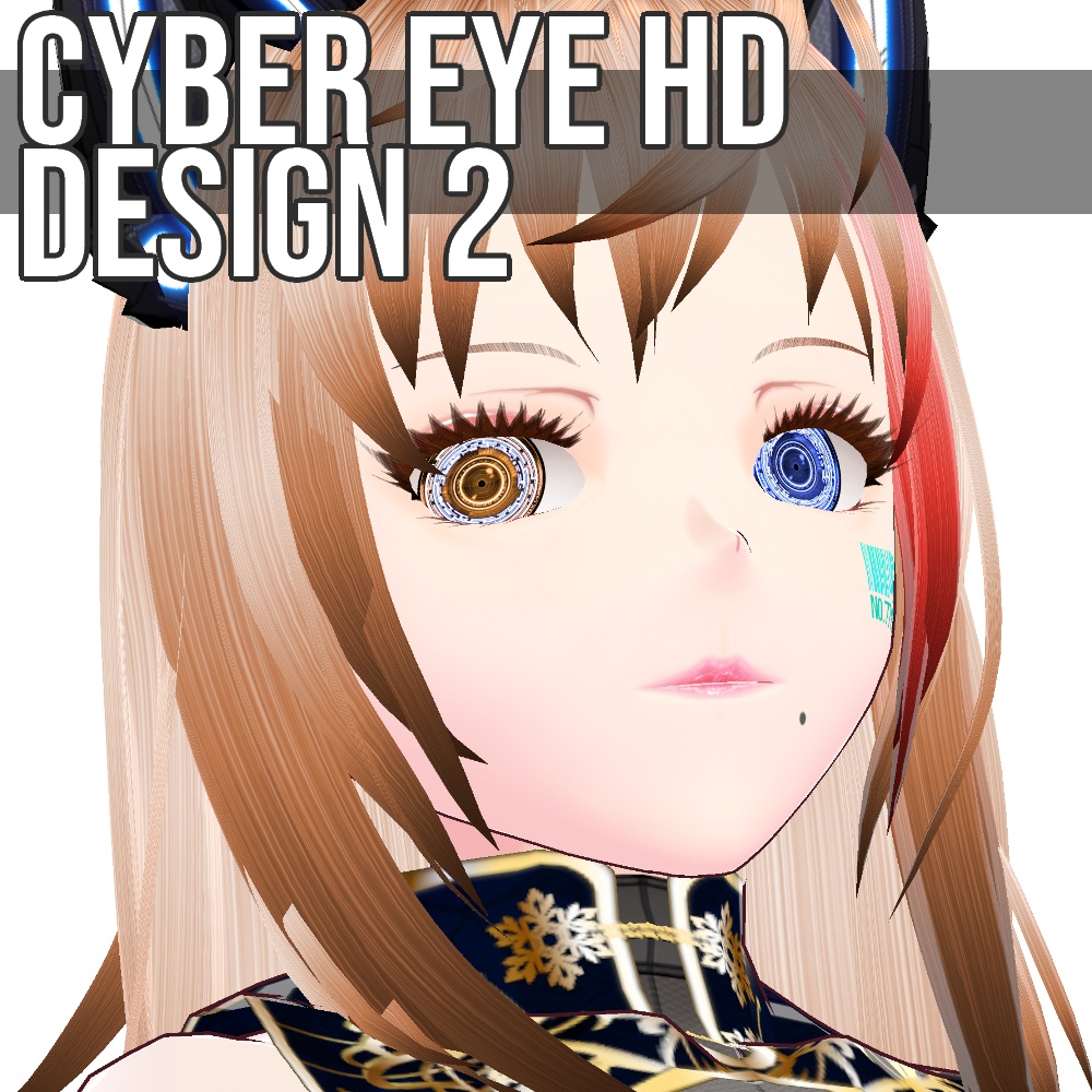 VRoid/VRC 色調変更可能 サイバーアイ HD デザイン2 - Cyber Eye HD Design2