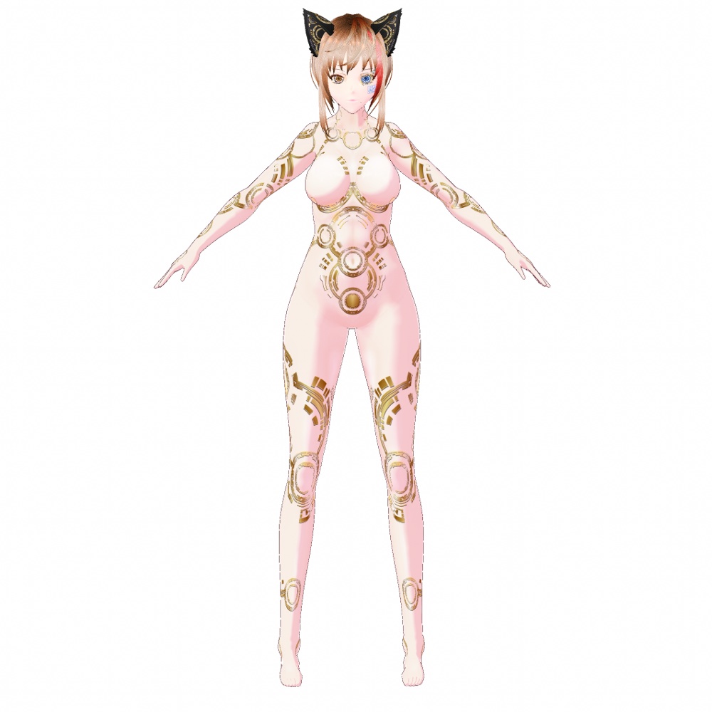 VRoid用 6色展開 サイバーデザイン ボディペイント "エンジェルヘイロー" - Cyber Body Paint "Angel Halo"
