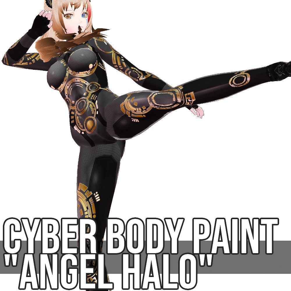 VRoid用 6色展開 サイバーデザイン ボディペイント "エンジェルヘイロー" - Cyber Body Paint "Angel Halo"