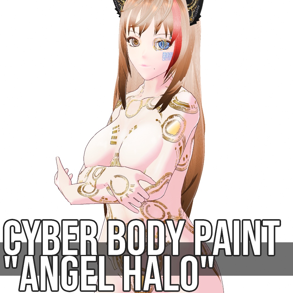 VRoid用 6色展開 サイバーデザイン ボディペイント "エンジェルヘイロー" - Cyber Body Paint "Angel Halo"