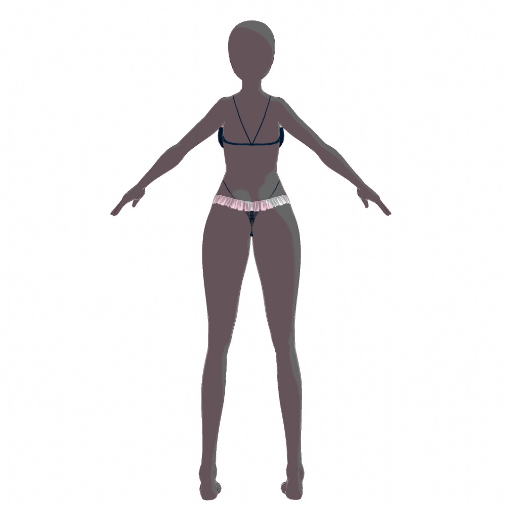 VRoid用 6色展開 和色メイドランジェリー - Japanese Color Maid Lingerie