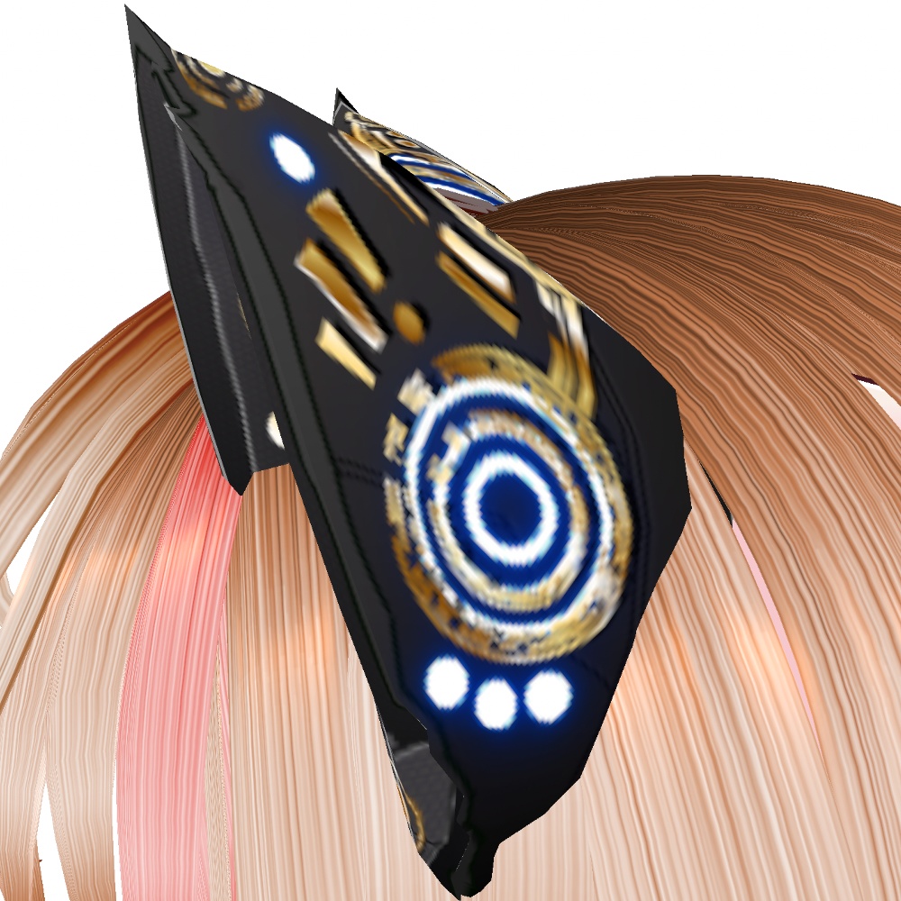 VRoid用 6色*4発光展開 サイバー猫耳 デザイン2 - Cyber Cat Ear Design2