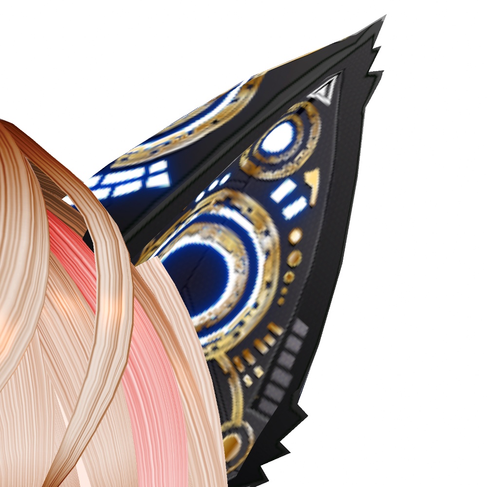 VRoid用 6色*4発光展開 サイバー猫耳 デザイン2 - Cyber Cat Ear Design2
