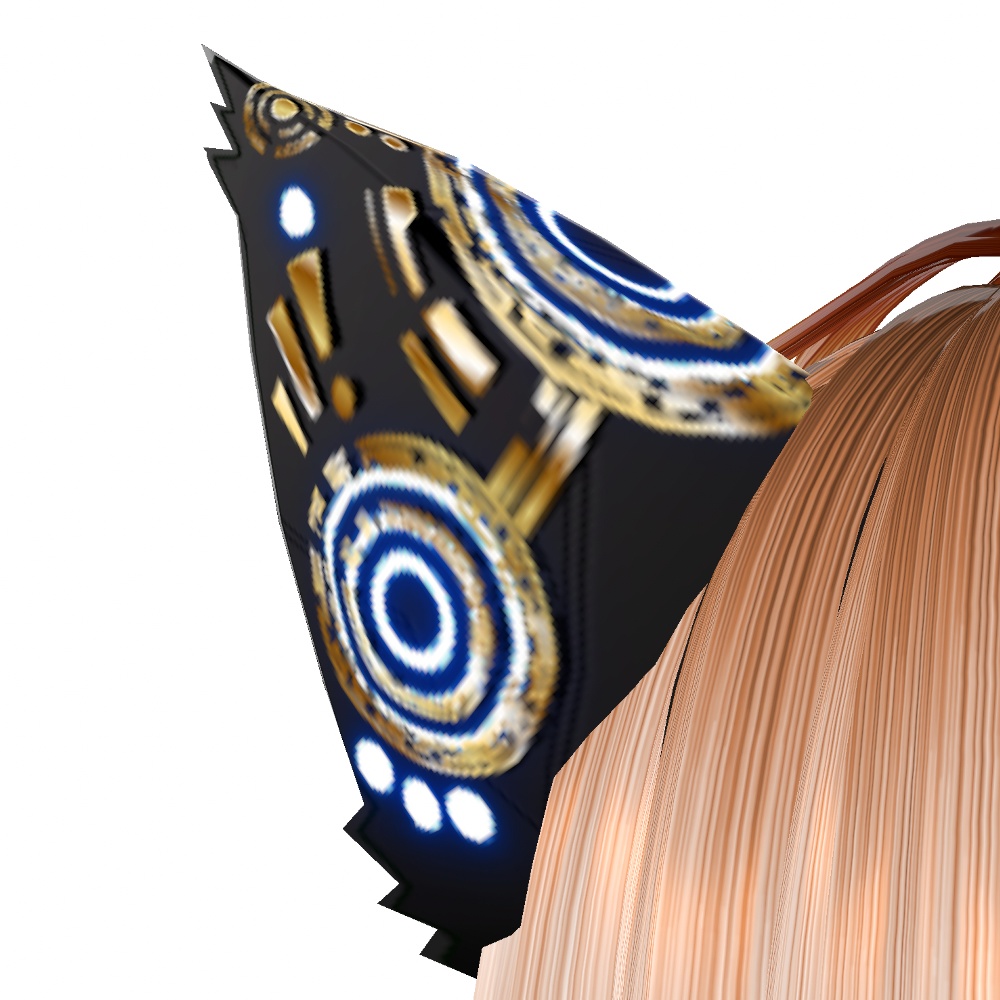 VRoid用 6色*4発光展開 サイバー猫耳 デザイン2 - Cyber Cat Ear Design2
