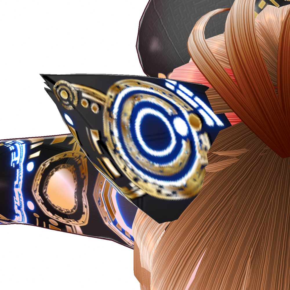 VRoid用 6色*4発光展開 サイバー猫耳 デザイン2 - Cyber Cat Ear Design2