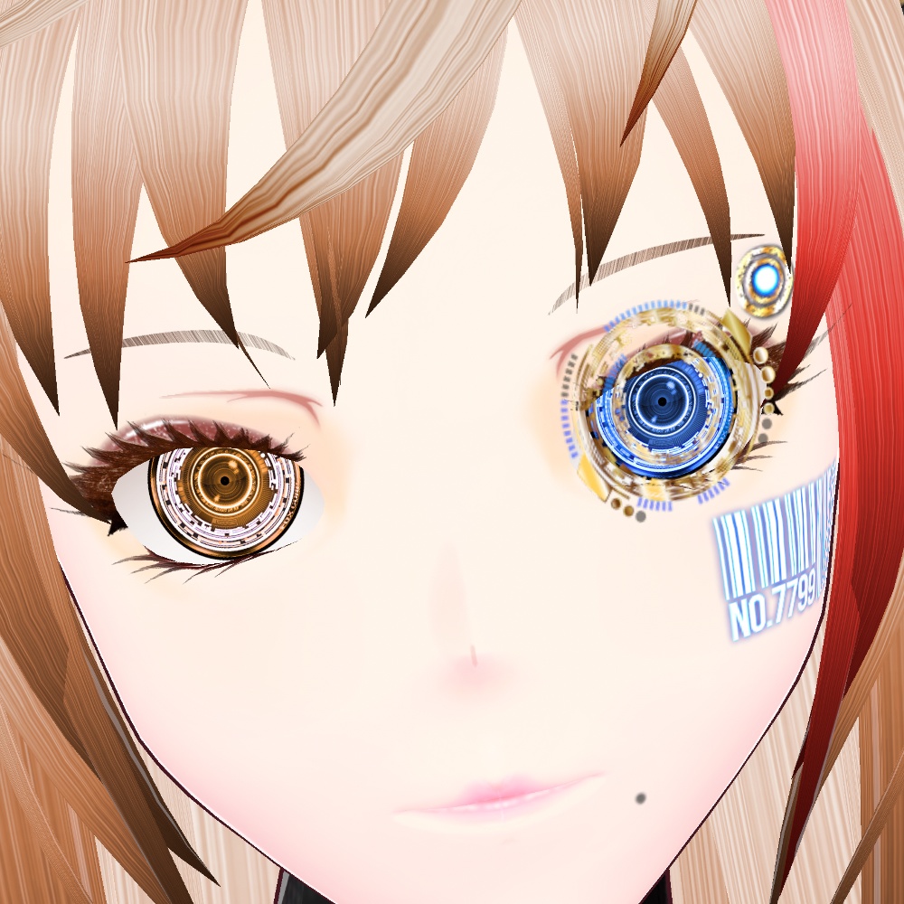 VRoid用 6色展開 サイバーフローティングHUD デザイン2 - Cyber Floating HUD Design2