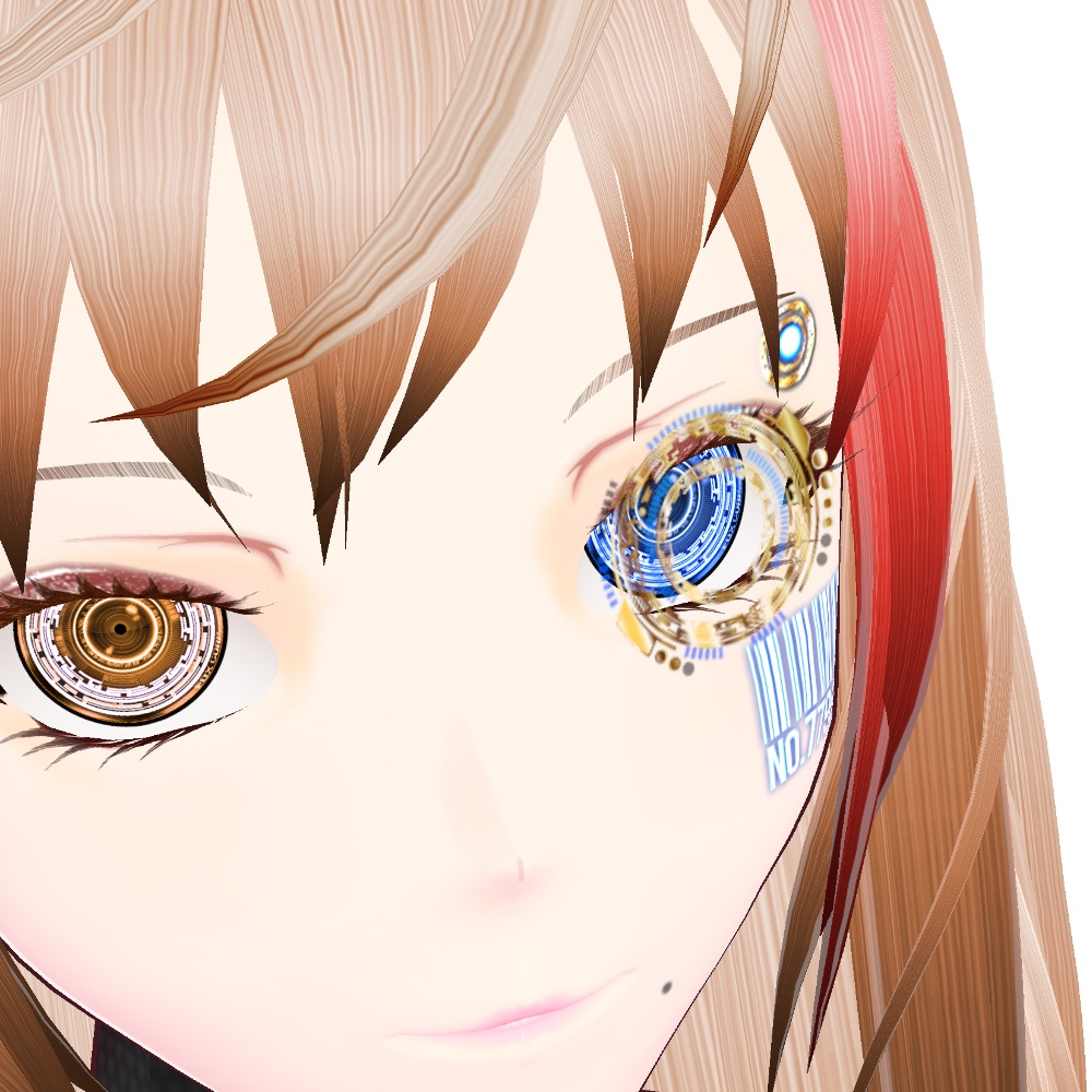 VRoid用 6色展開 サイバーフローティングHUD デザイン2 - Cyber Floating HUD Design2