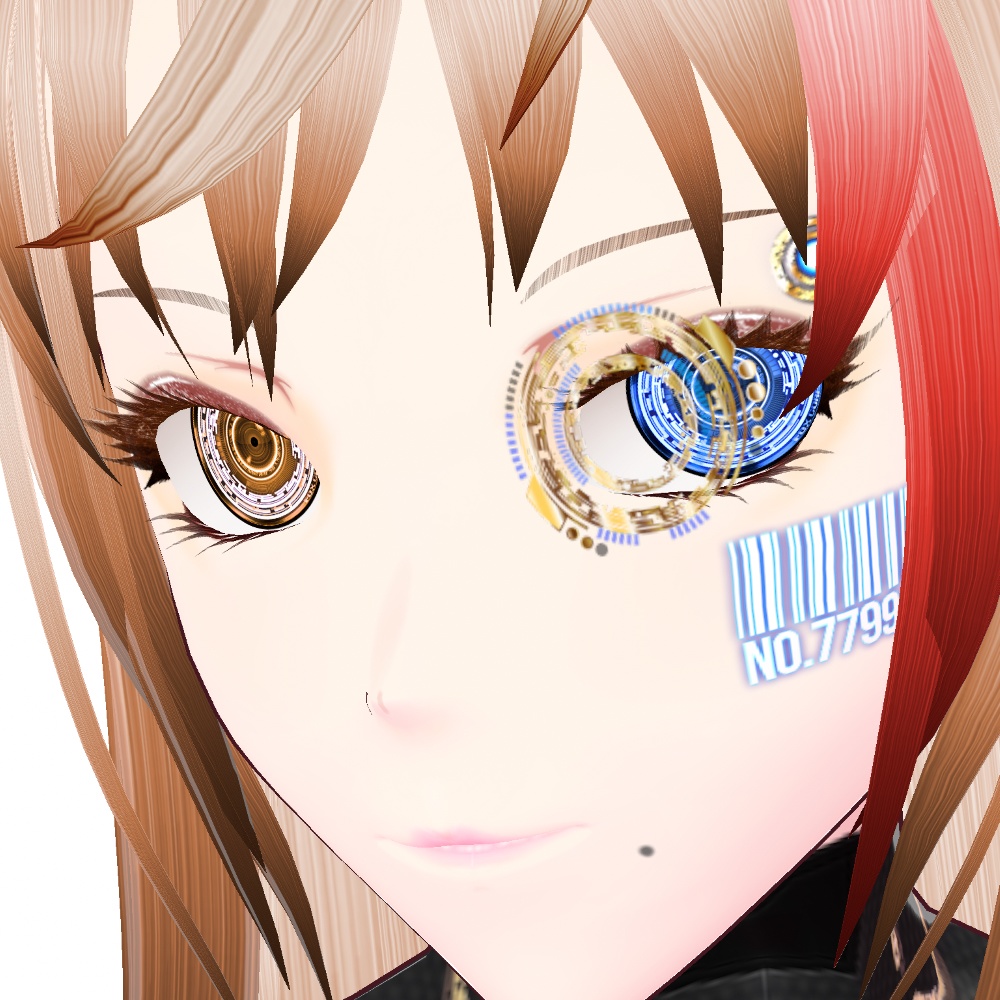 VRoid用 6色展開 サイバーフローティングHUD デザイン2 - Cyber Floating HUD Design2