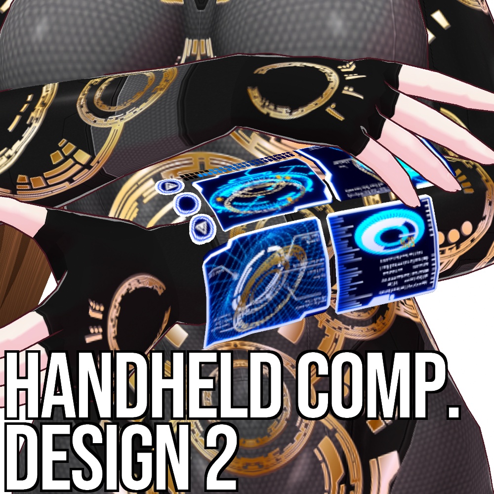 VRoid用 サイバー ハンドヘルド フローティング コンピュータ 2 - Cyber Handheld Floating Comp. Desing2