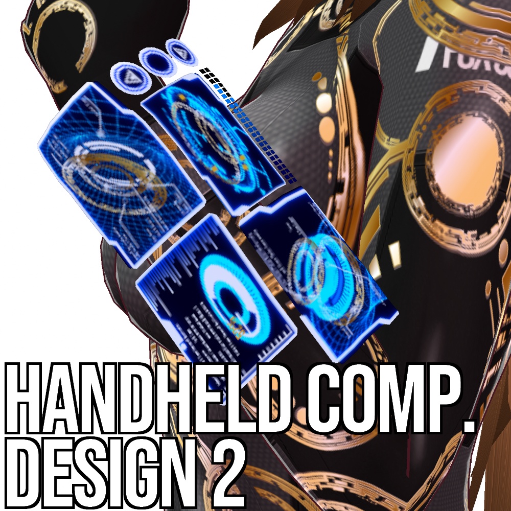 VRoid用 サイバー ハンドヘルド フローティング コンピュータ 2 - Cyber Handheld Floating Comp. Desing2