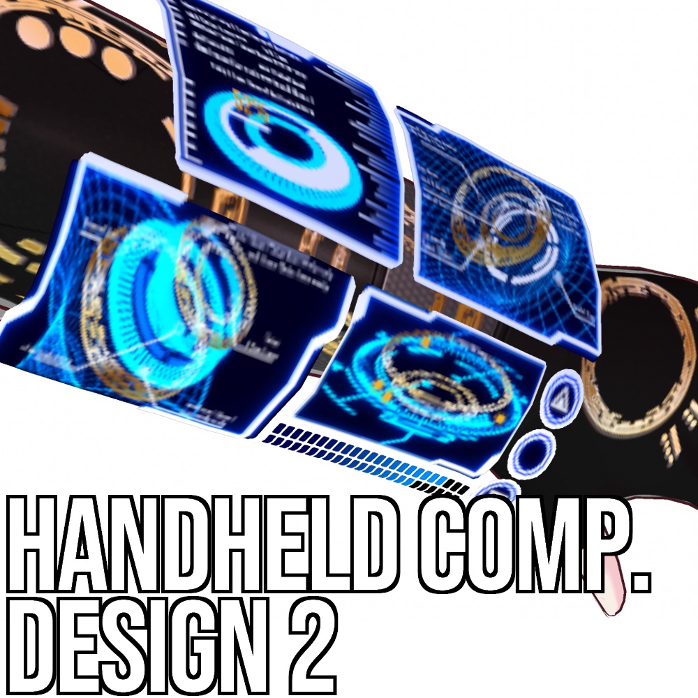VRoid用 サイバー ハンドヘルド フローティング コンピュータ 2 - Cyber Handheld Floating Comp. Desing2