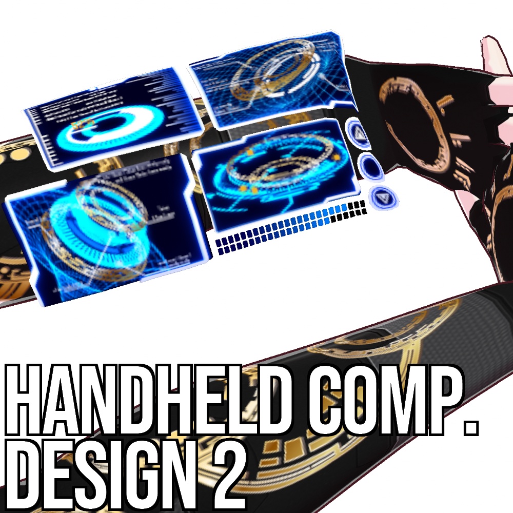 VRoid用 サイバー ハンドヘルド フローティング コンピュータ 2 - Cyber Handheld Floating Comp. Desing2