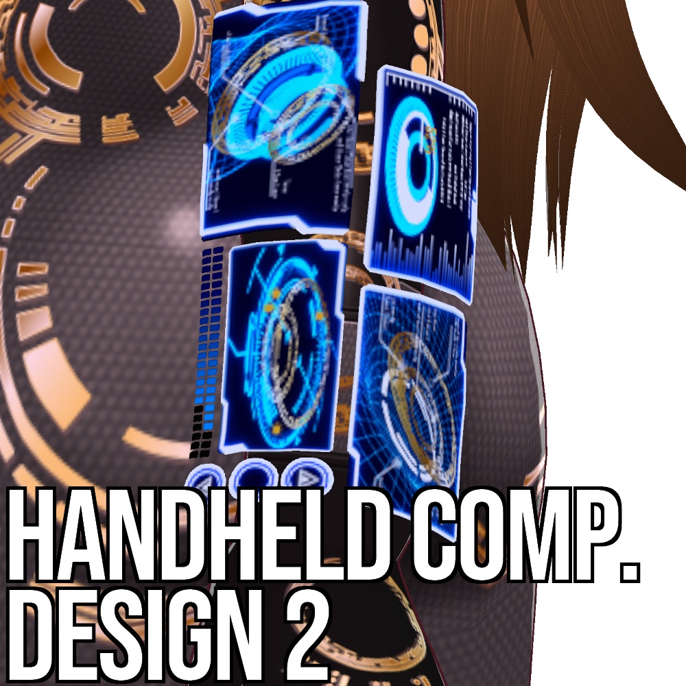 VRoid用 サイバー ハンドヘルド フローティング コンピュータ 2 - Cyber Handheld Floating Comp. Desing2