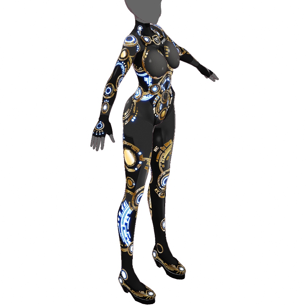 VRoid用 4色展開 サイバースーツ "エンジェルヘイロー" - Cyber Suits "Angel Halo"