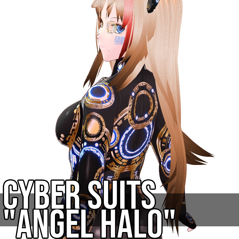 VRoid用 4色展開 サイバースーツ "エンジェルヘイロー" - Cyber Suits "Angel Halo"