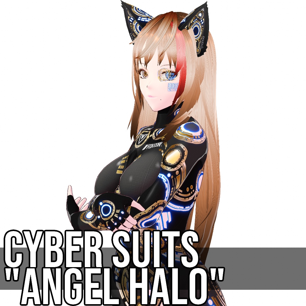 VRoid用 4色展開 サイバースーツ "エンジェルヘイロー" - Cyber Suits "Angel Halo"