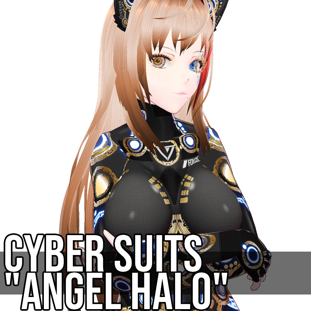 VRoid用 4色展開 サイバースーツ "エンジェルヘイロー" - Cyber Suits "Angel Halo"