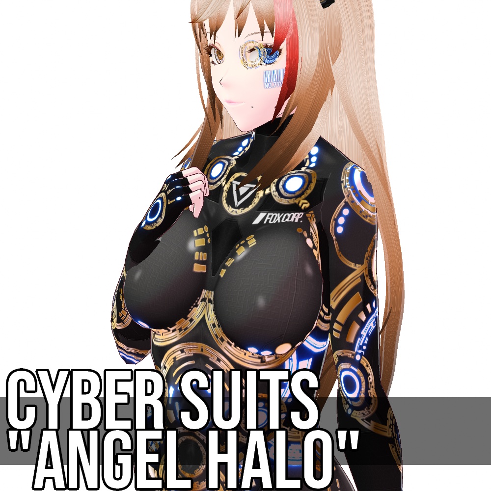 VRoid用 4色展開 サイバースーツ "エンジェルヘイロー" - Cyber Suits "Angel Halo"