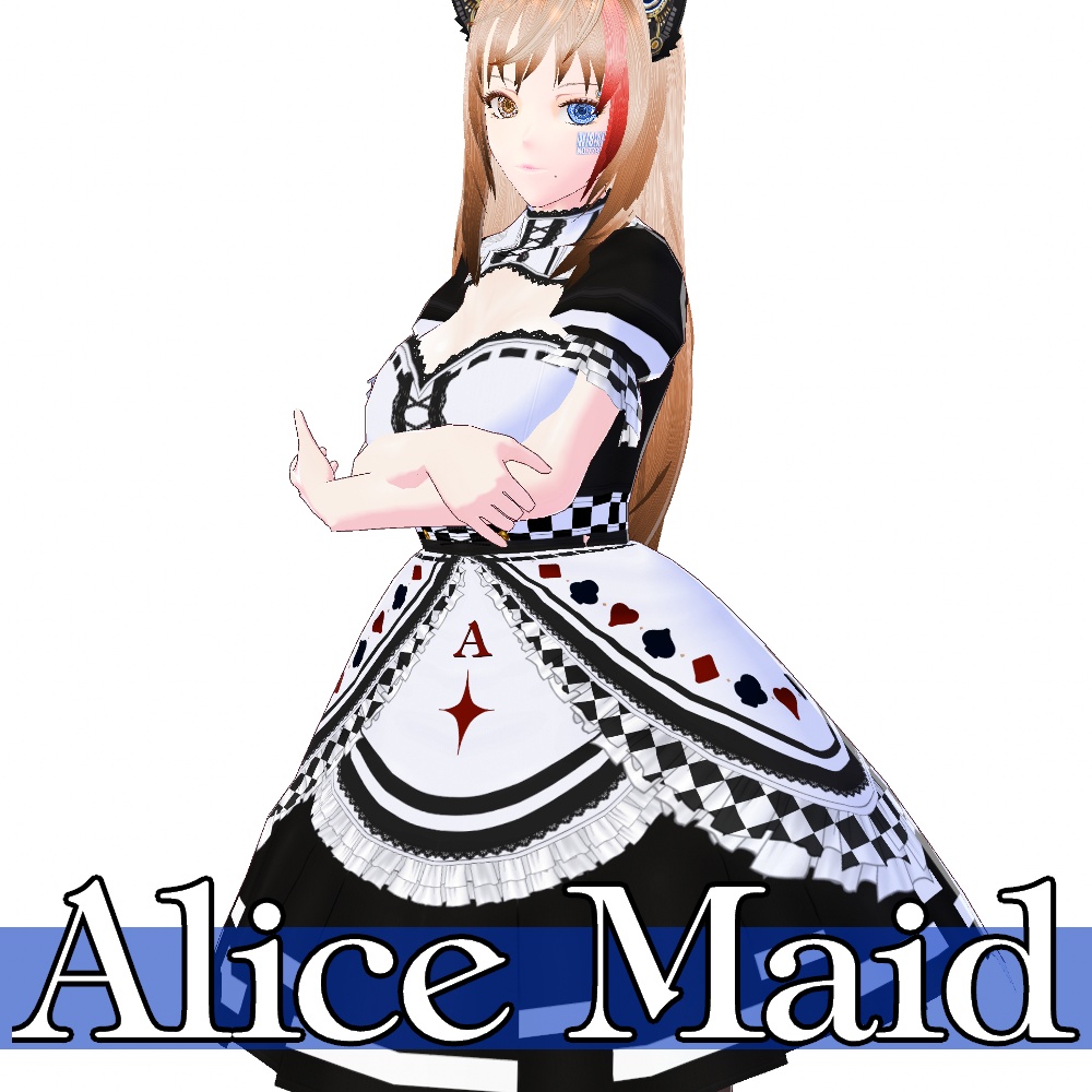 VRoid用 3色展開 和色アリスメイド - Japanese Color Alice Maid 3Colors