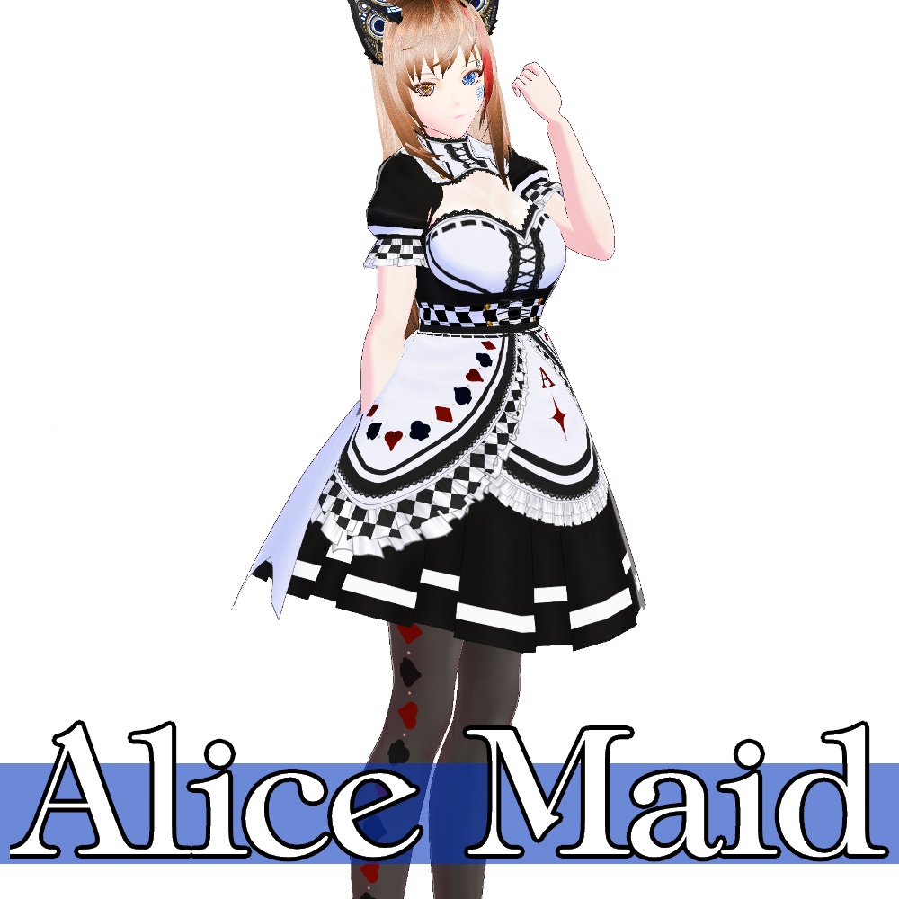 VRoid用 3色展開 和色アリスメイド - Japanese Color Alice Maid 3Colors