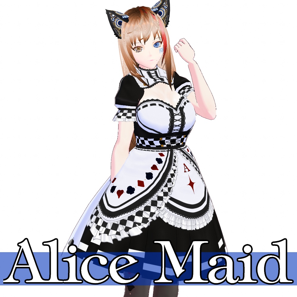 VRoid用 3色展開 和色アリスメイド - Japanese Color Alice Maid 3Colors