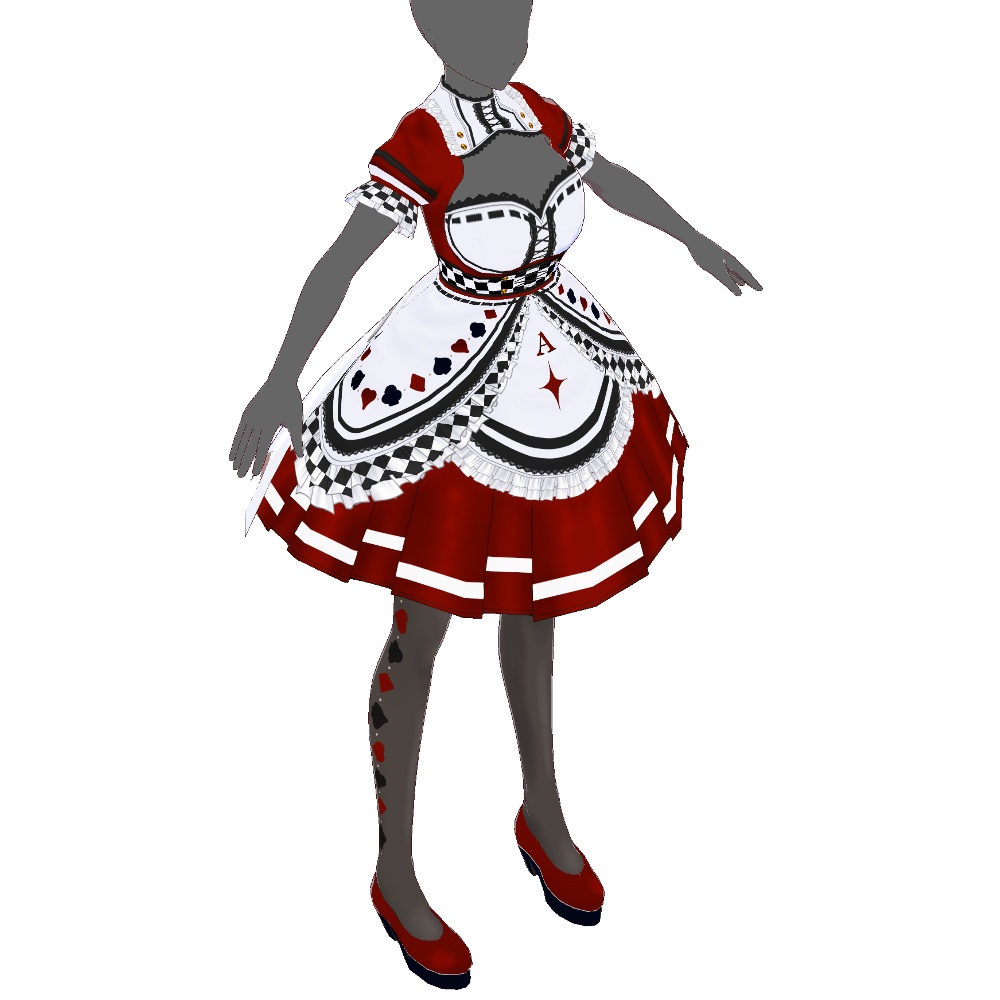 VRoid用 3色展開 和色アリスメイド - Japanese Color Alice Maid 3Colors