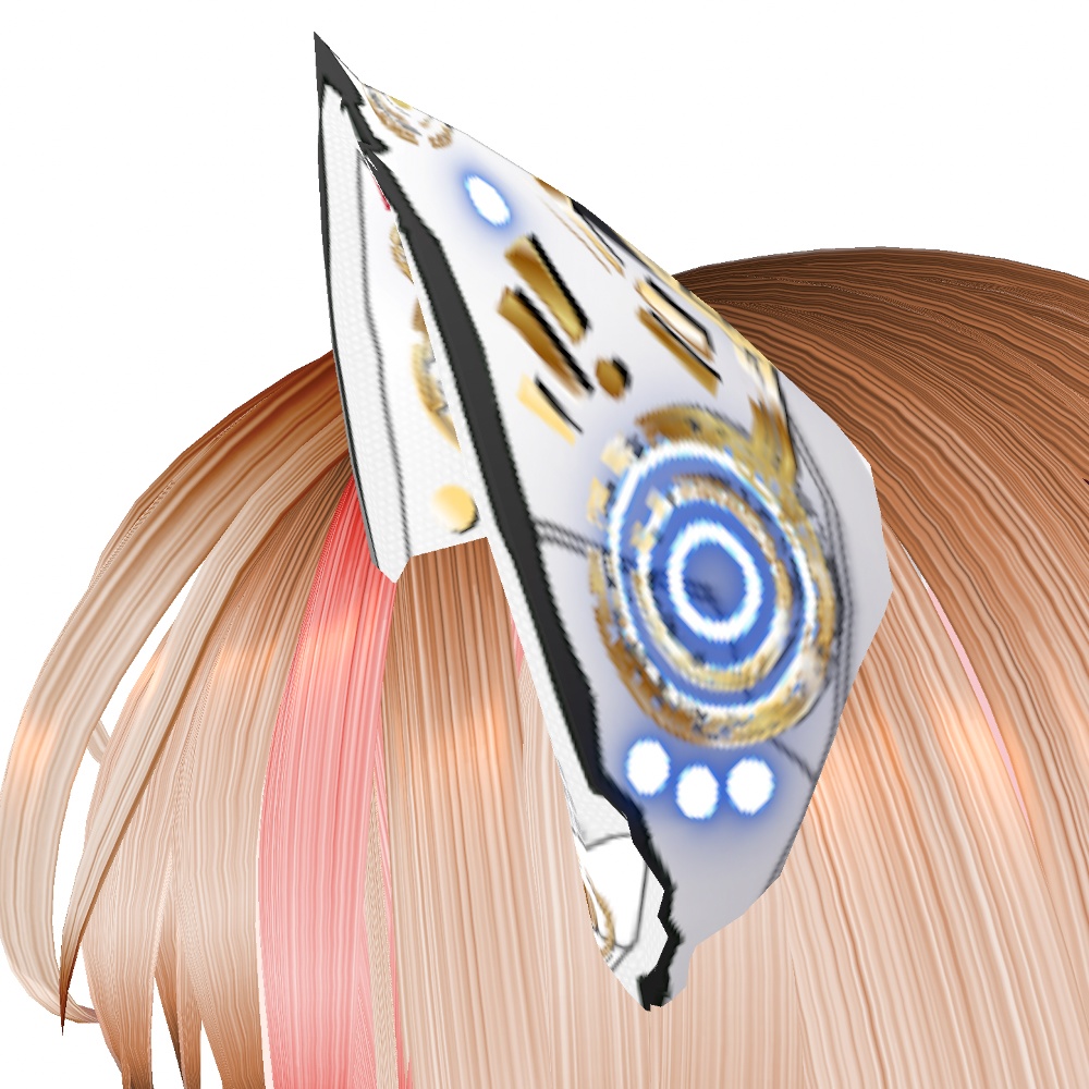 VRoid用 6色*4発光展開 サイバー猫耳 デザイン2 ホワイトバージョン - Cyber Cat Ear Design2 White Version