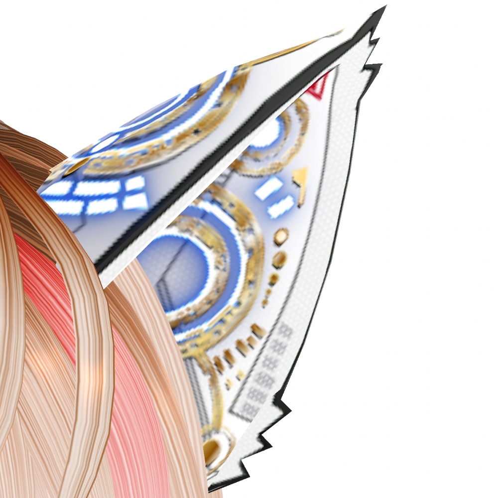 VRoid用 6色*4発光展開 サイバー猫耳 デザイン2 ホワイトバージョン - Cyber Cat Ear Design2 White Version