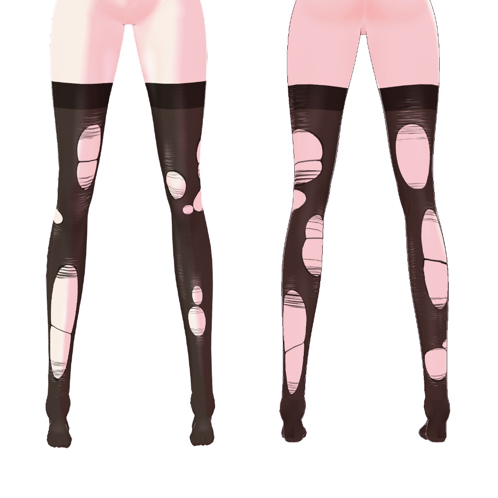 VRoid用 3色x8パターン展開 ダメージストッキング - 3Colors 8Patterns Damage Stockings