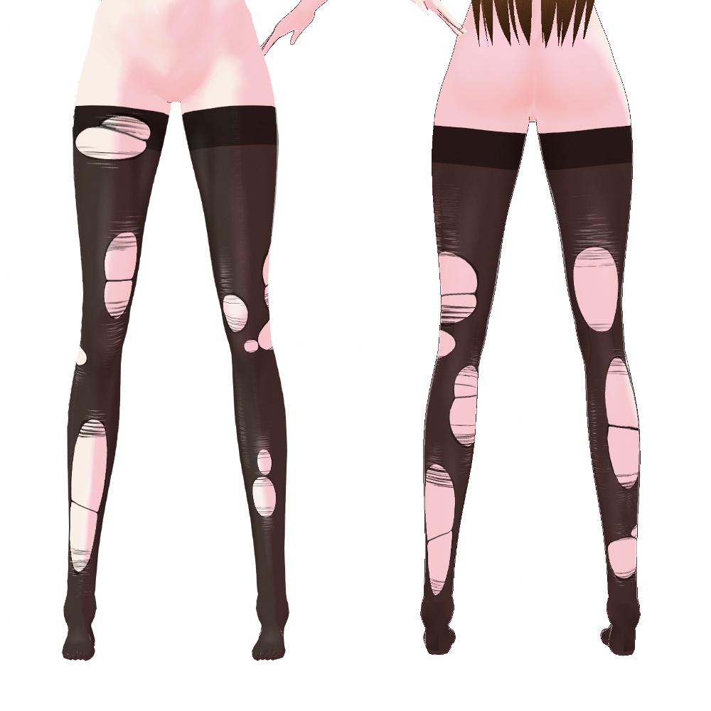 VRoid用 3色x8パターン展開 ダメージストッキング - 3Colors 8Patterns Damage Stockings