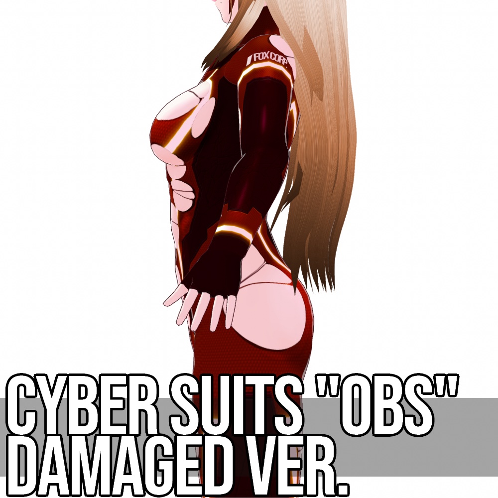 VRoid用 4色展開 サイバースーツ "OBS" ダメージバージョン - Cyber Suits "OBS" Damaged 4Colors