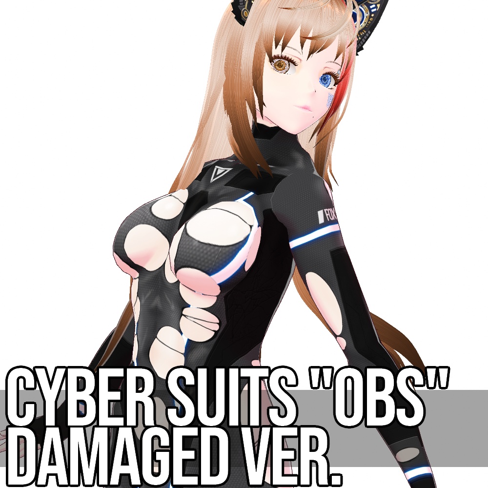 VRoid用 4色展開 サイバースーツ "OBS" ダメージバージョン - Cyber Suits "OBS" Damaged 4Colors